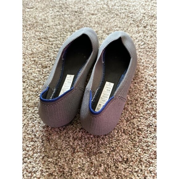 Rothy's The Point Flax Birdseye Flats Washable Gray (No Insoles) Size 8W - Picture 6 of 8